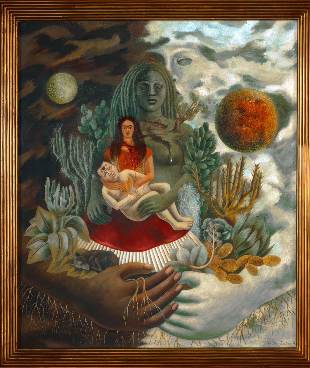 Universums, jordens (Mexiko), jag, Diego och Señor Xólotls kärleksomfamning, 1949 av Frida Kahlo