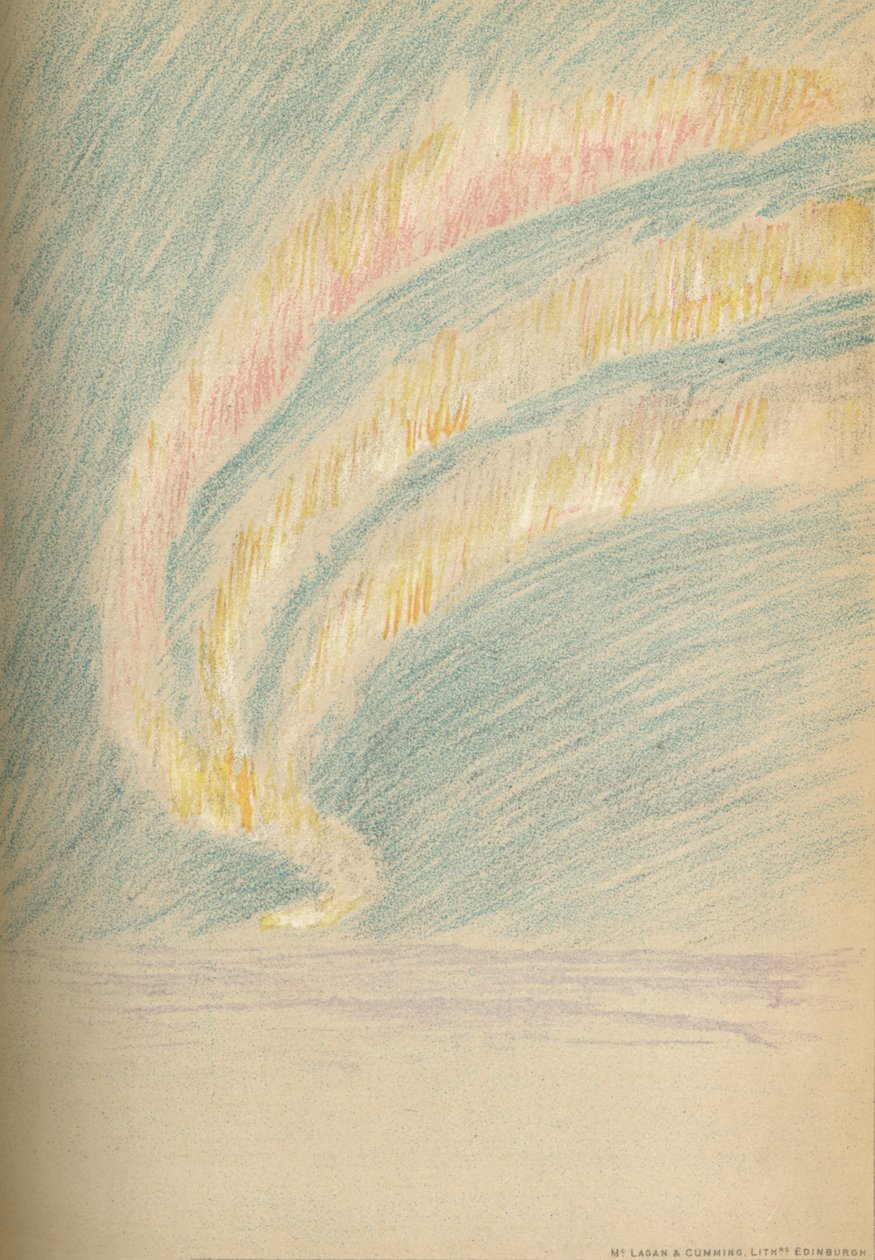 Streamers of Aurora Borealis, 28 november 1893. Pastellskiss, 1893 1897 av Fridtjof Nansen