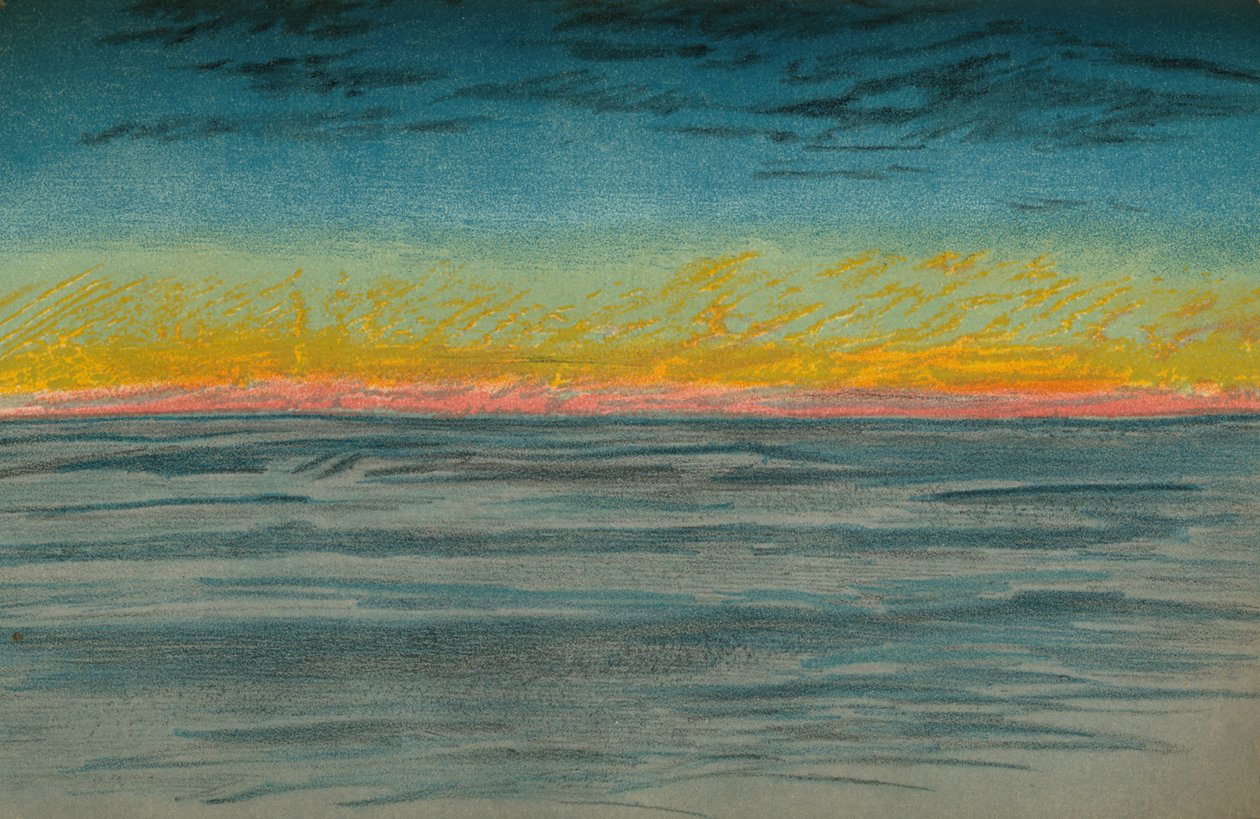 The Waning Polar Day, 22 september 1893. Pastellskiss, 1893 1897 av Fridtjof Nansen