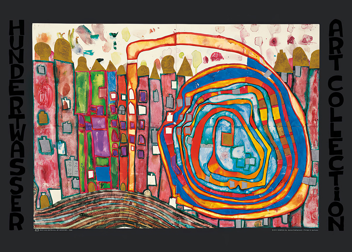 Vem har ätit upp alla mina fönster av Friedensreich Hundertwasser