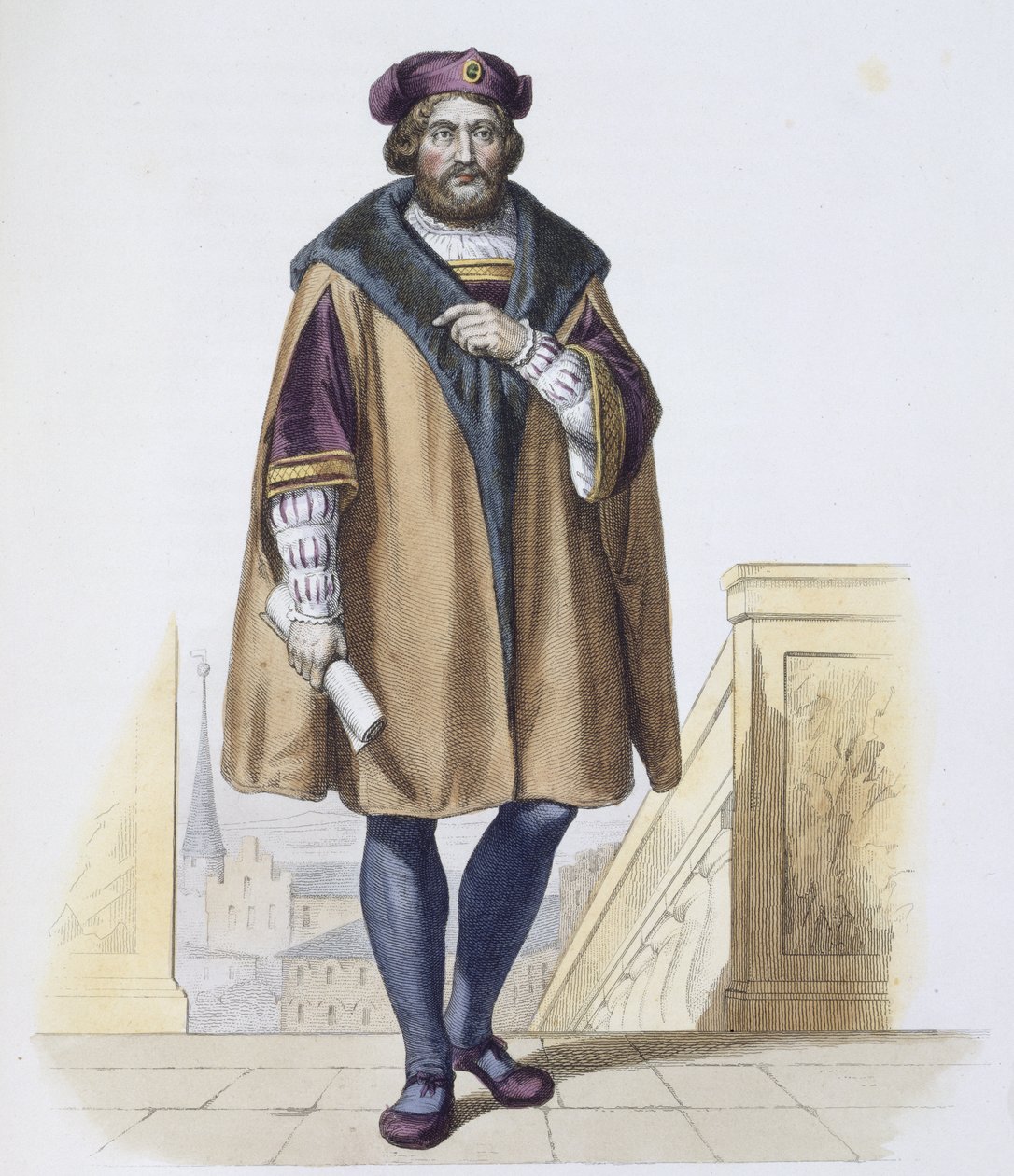 Pierre de Ronsard (1524-85) graverad av Delaistre av Friedrich Bouterwek