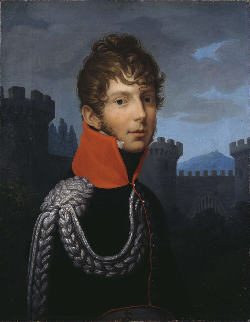 Portrait of Captain Wilhelm Friedrich Ernst von Dalwigk to Watch Castle av Johann Friedrich Bury