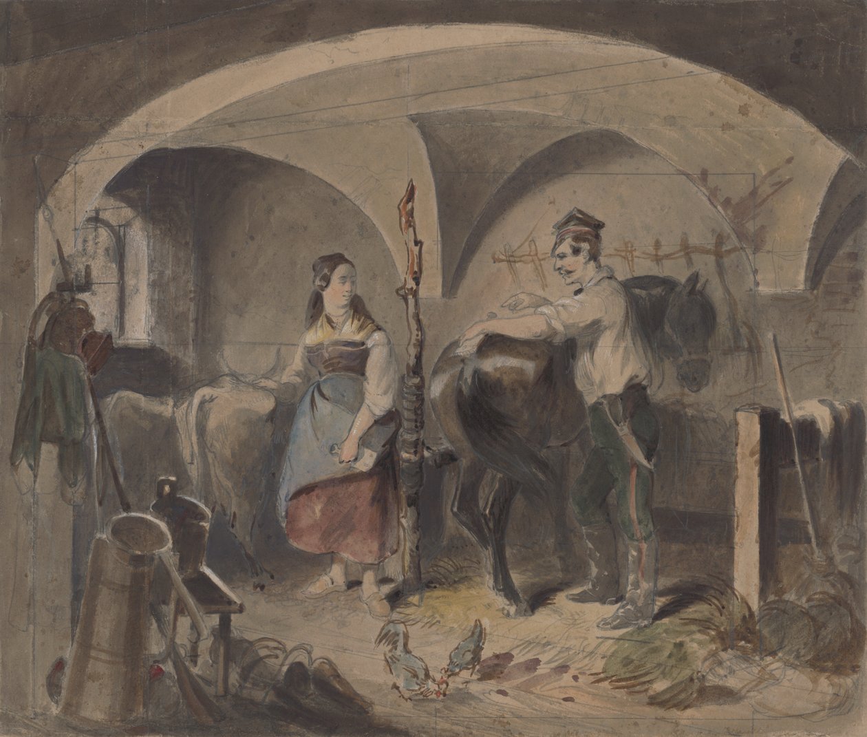 In the Stables II av Friedrich Carl von Scheidlin