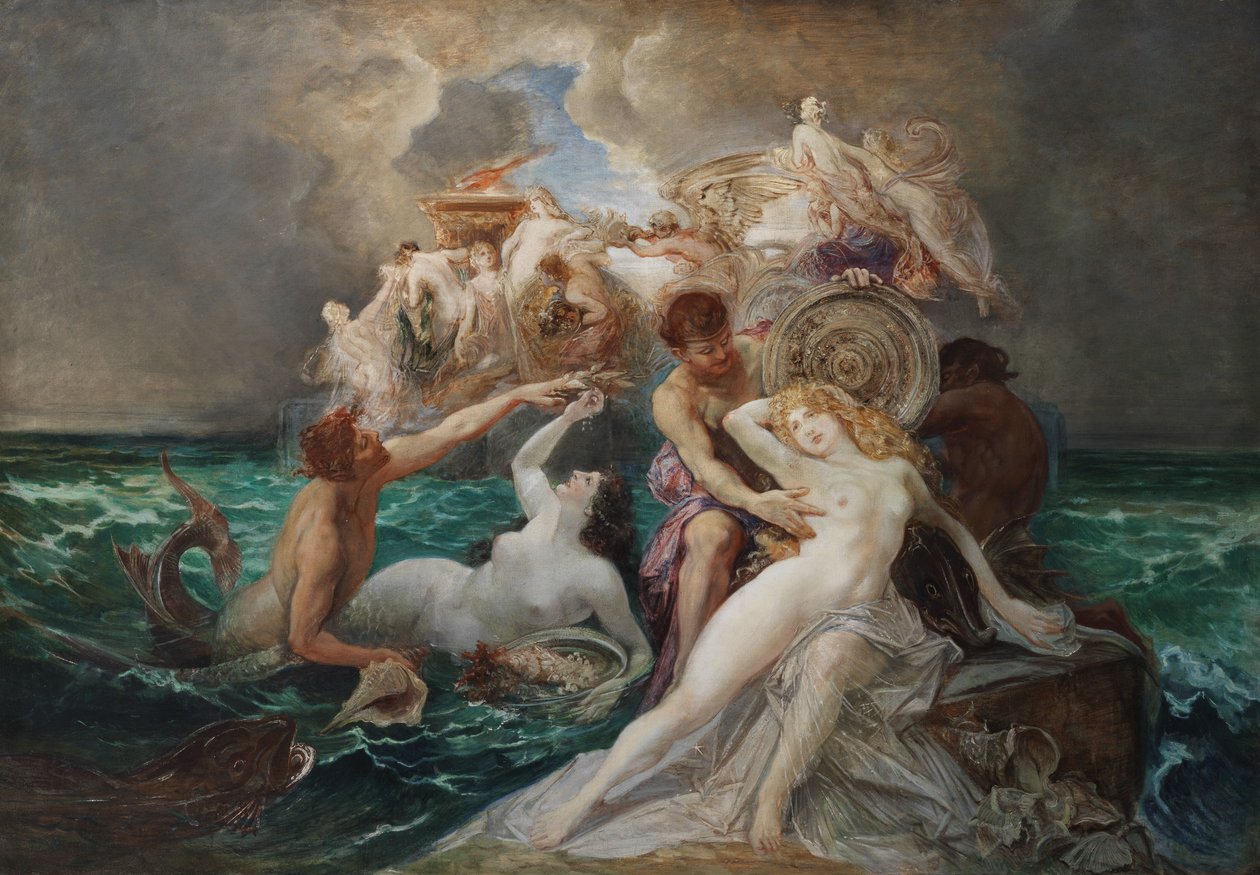 Poseidon och Nereiderna av Friedrich Ernst Wolfrom