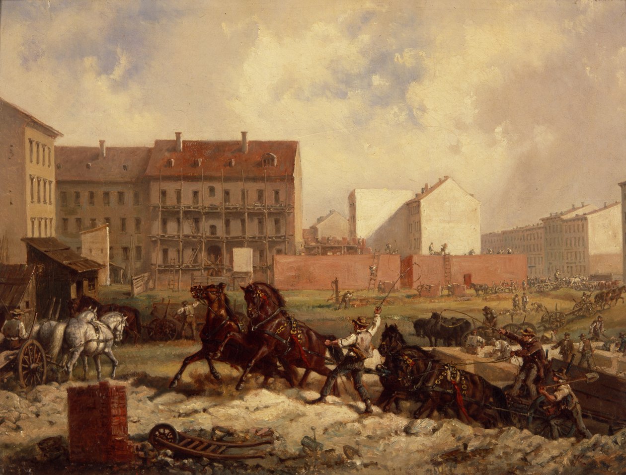 Period av främjande: Byggandet av Grenadierstrasse, Berlin, ca 1875 av Friedrich Kaiser
