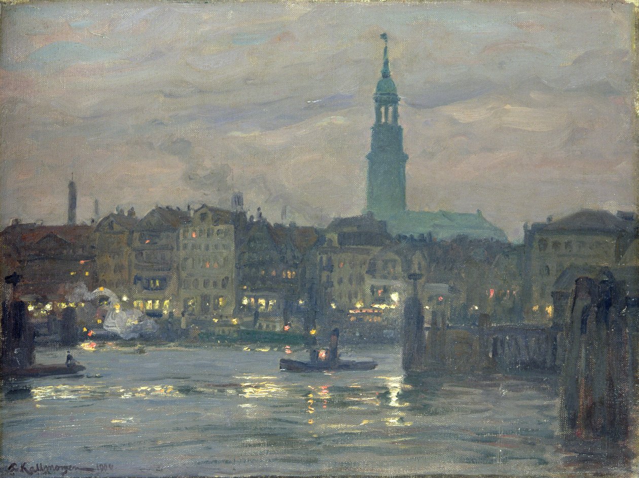 Att sätta på ljusen, 1904 av Friedrich Kallmorgen