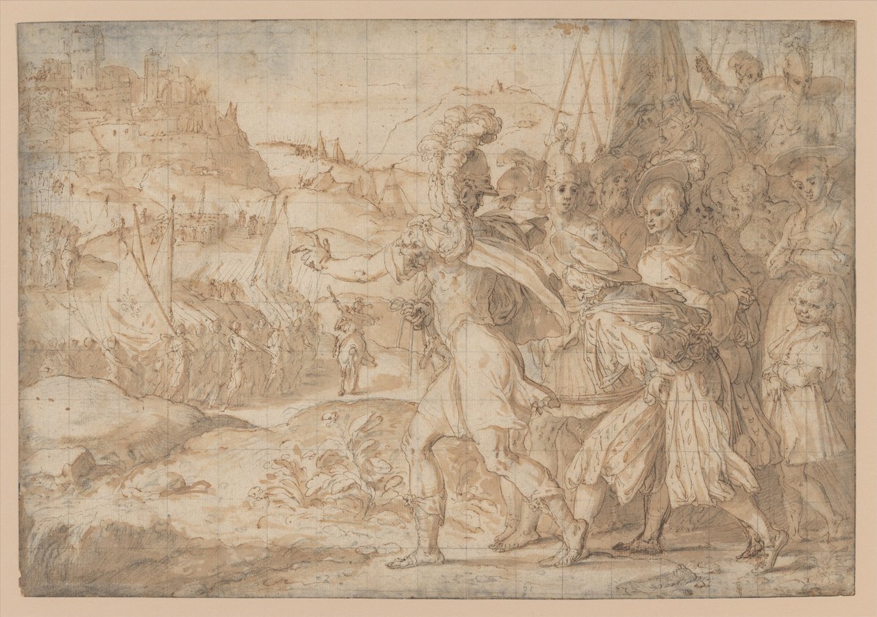 The siege of Faesulae (Fiesole) av Friedrich Sustris