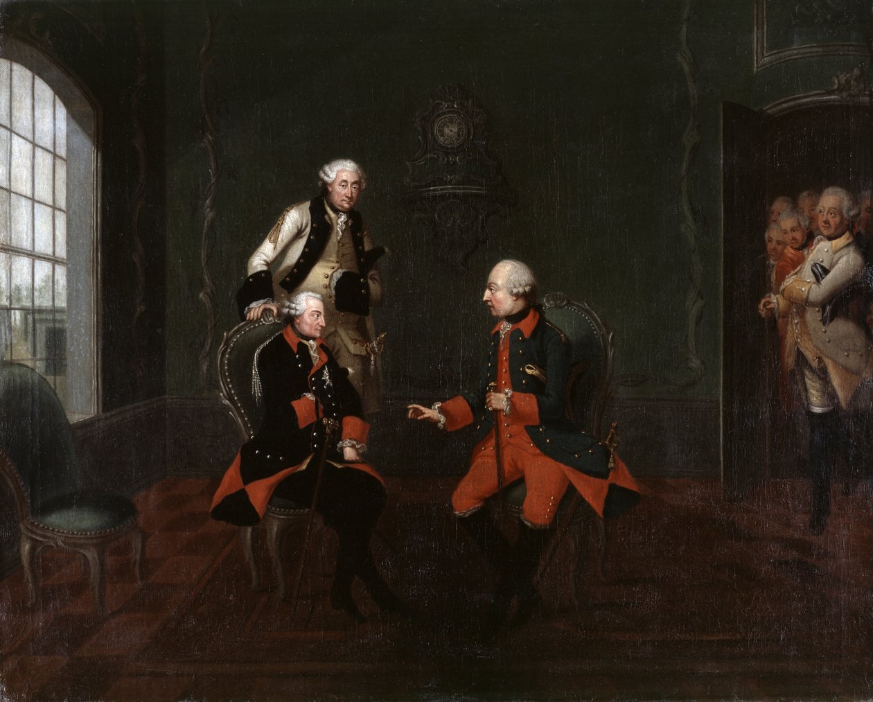 Möte mellan Fredrik den store och kejsaren Joseph II i Neisse av Friedrich Wilhelm Bock
