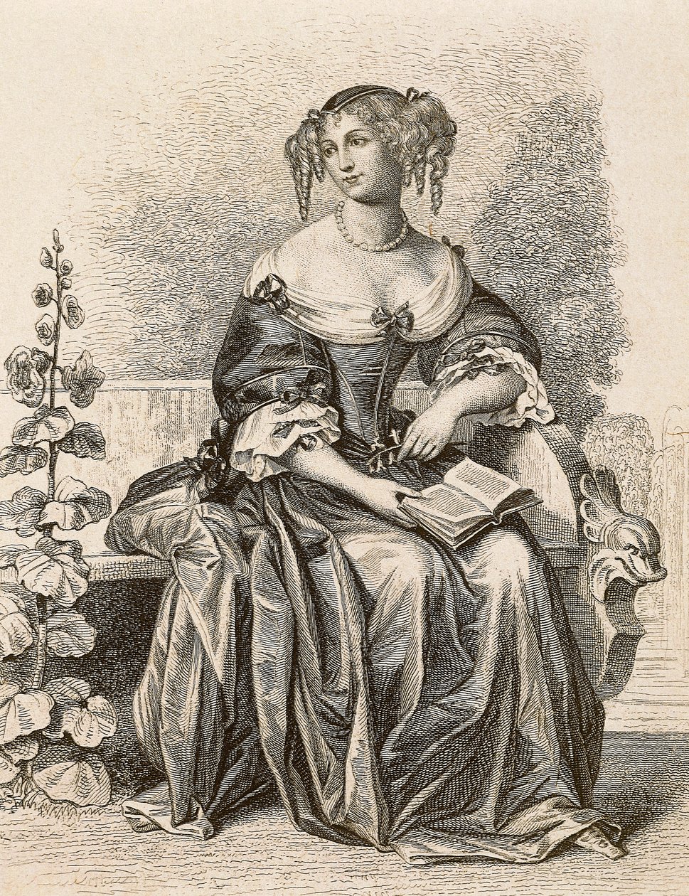 Porträtt av Madame de Sevigne av Friedrich (after) Bouterwek