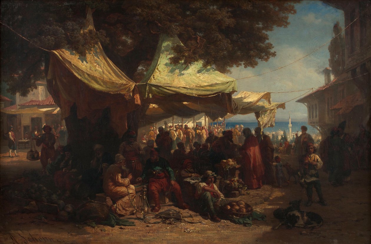 Marknaden i Konstantinopel av Friedrich Alois Schönn