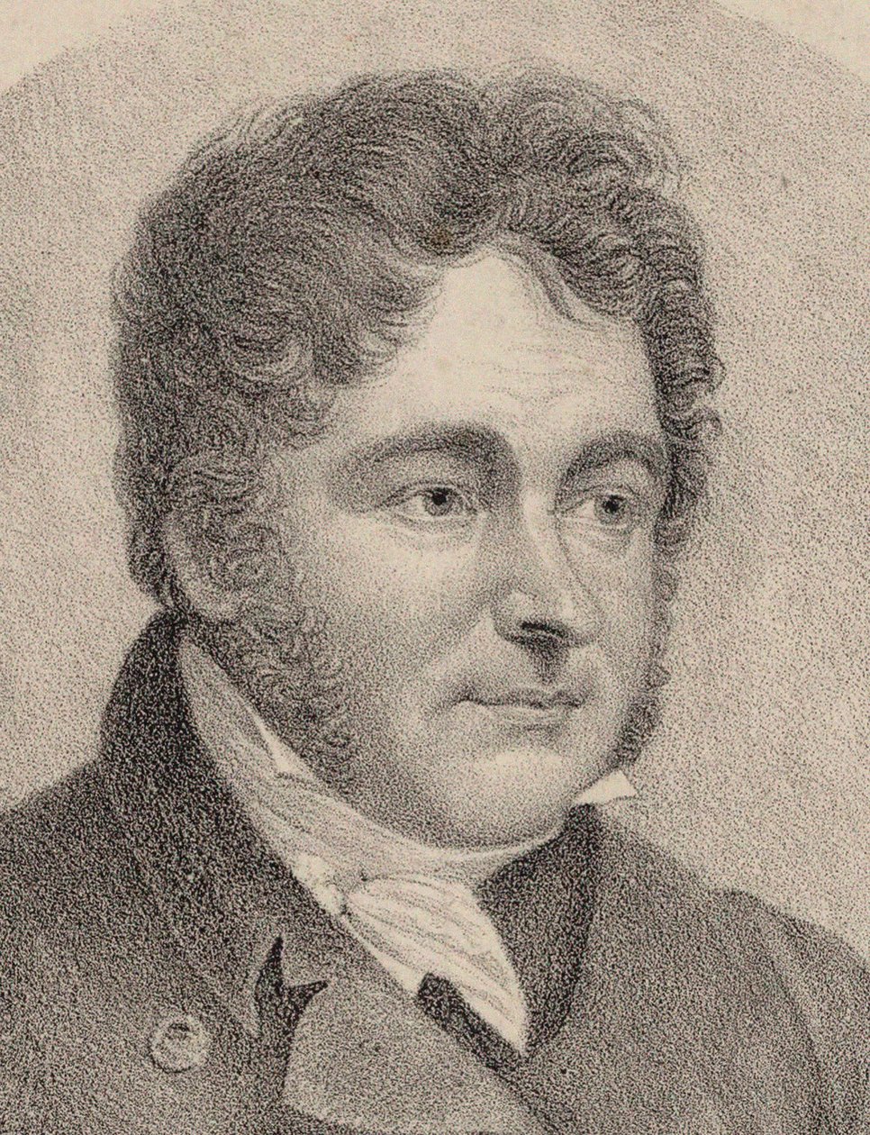Porträtt av tonsättaren Johann Bernhard Logier 1777-1846. av Friedrich August Fricke