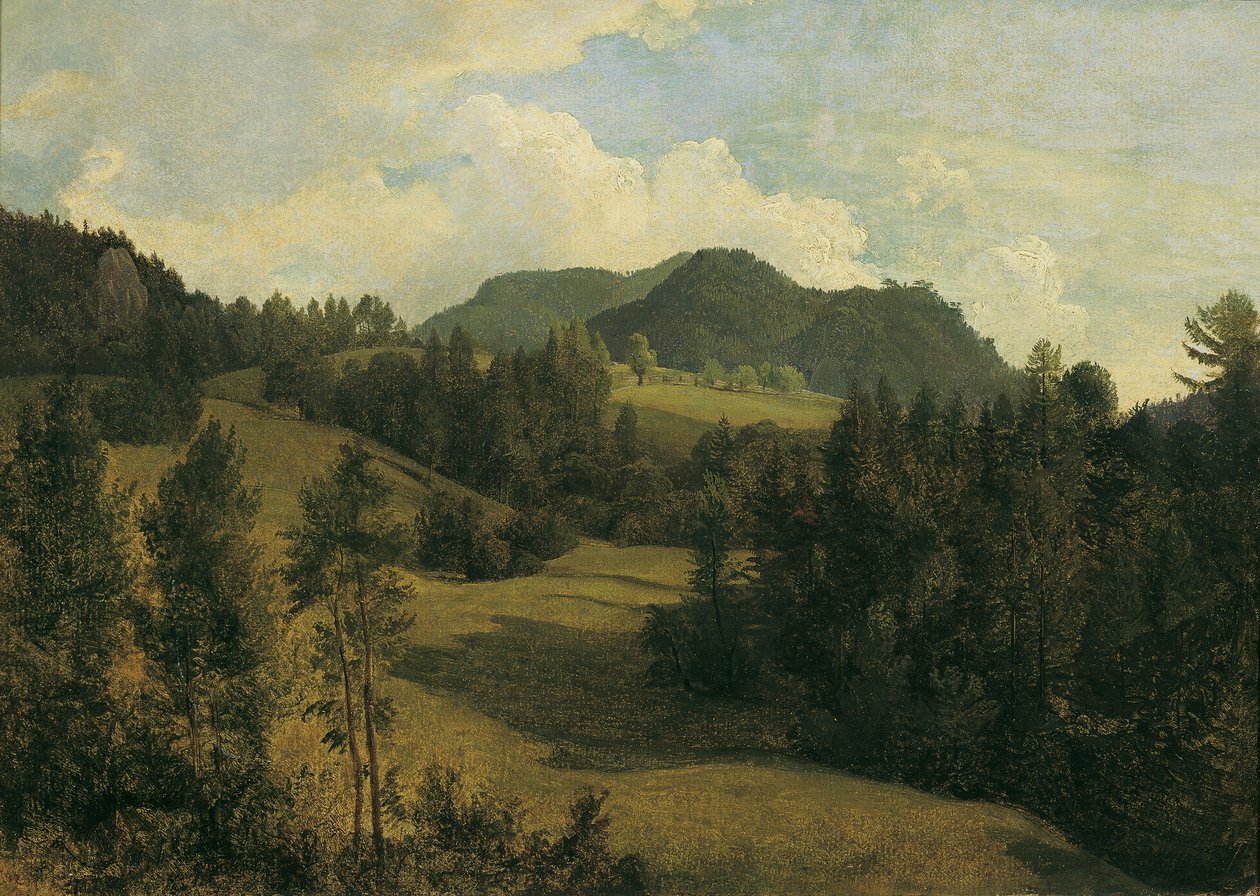 Landskap nära Miesenbach av Friedrich August Mathias Gauermann
