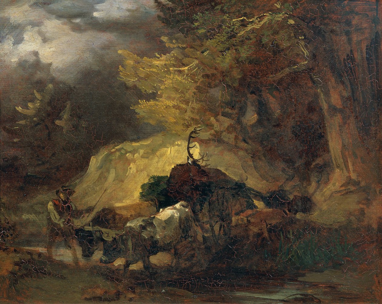 Efter jakten (återvänder från rådjursjakt) av Friedrich August Mathias Gauermann