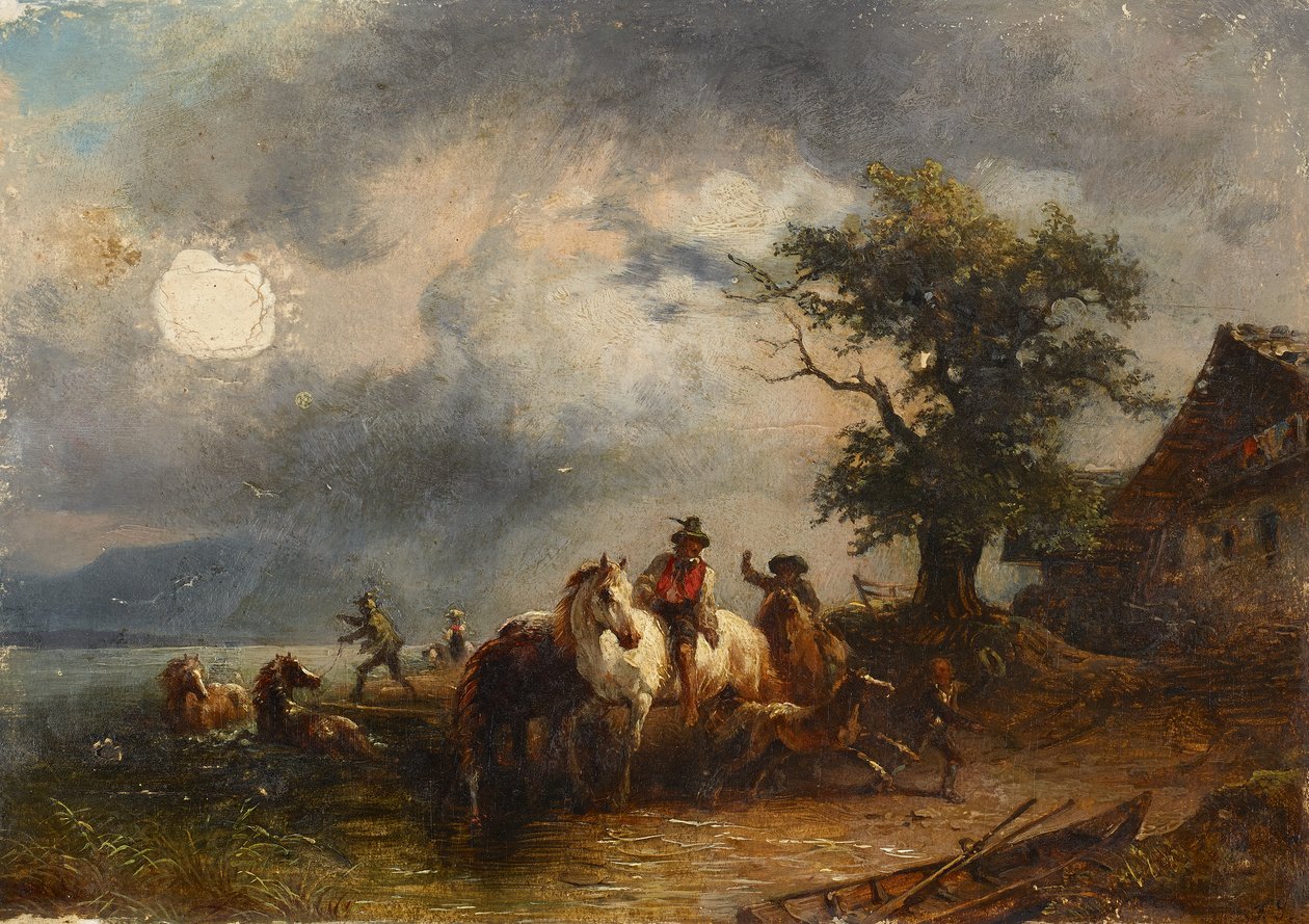 hästdamm av Friedrich August Mathias Gauermann