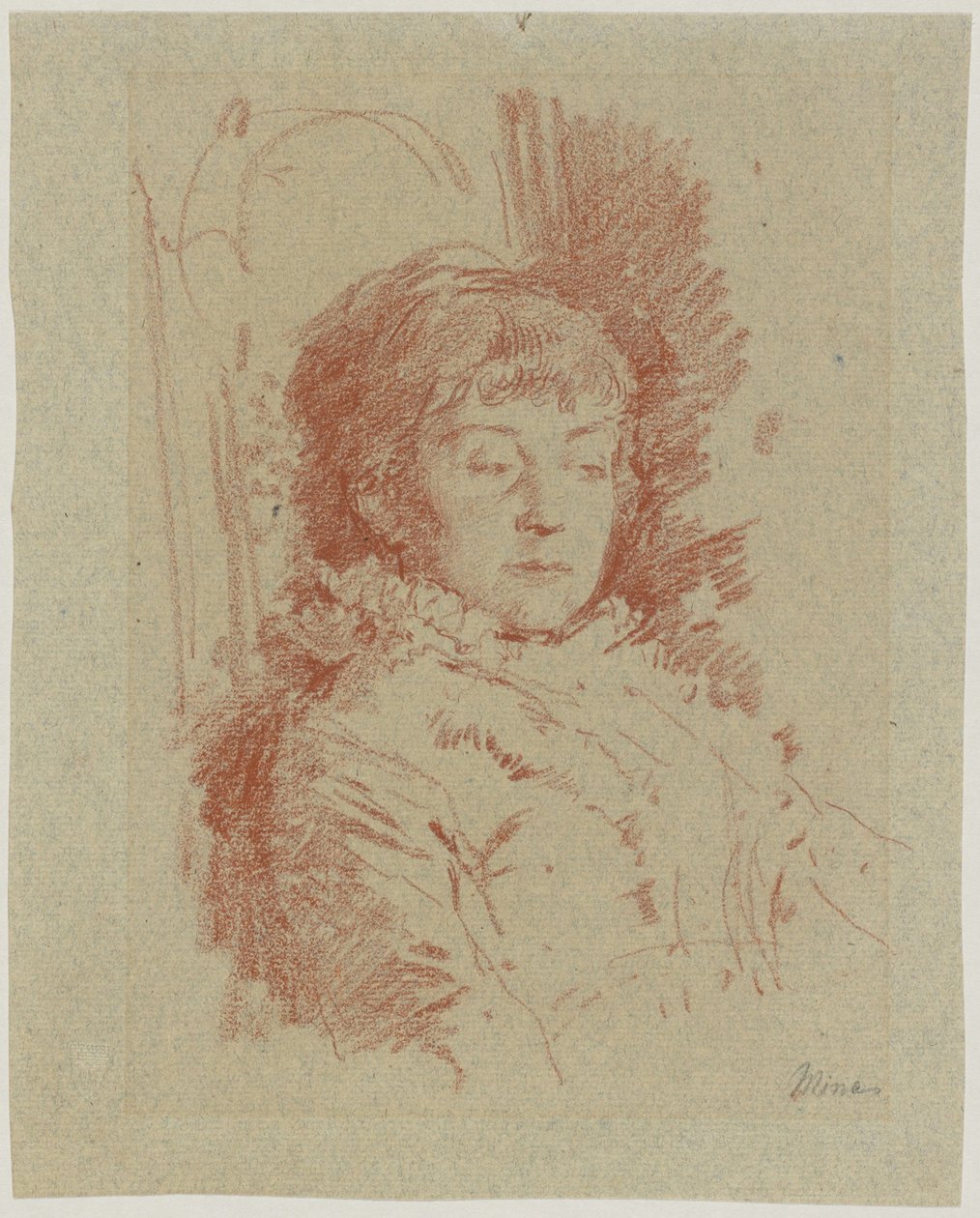 Porträtt av Mina Kaulbach av Friedrich August von Kaulbach