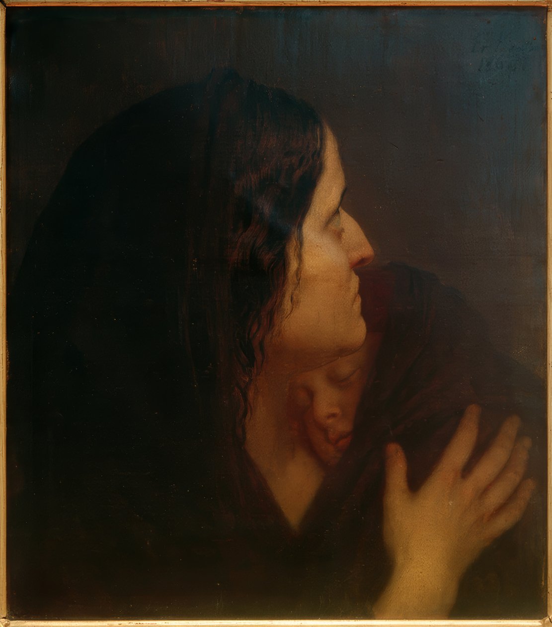 mamma och barn av Friedrich August von Kaulbach