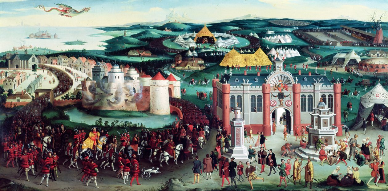 Möte på guldtygets fält, 7 juni 1520, efter Hans Holbein den äldre (14605-1524) av Friedrich Bouterwek