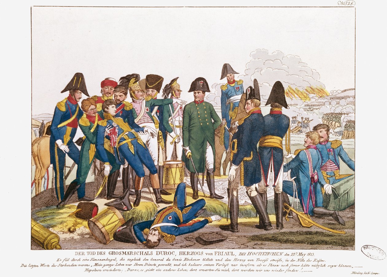 Marskalk Durocs död i slaget vid Bautzen den 22 maj 1813 av Friedrich Campe
