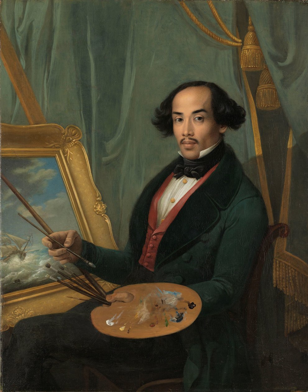 Porträtt av Raden Syarif Bustaman Saleh av Friedrich Carl Albert Schreuel (attributed to)