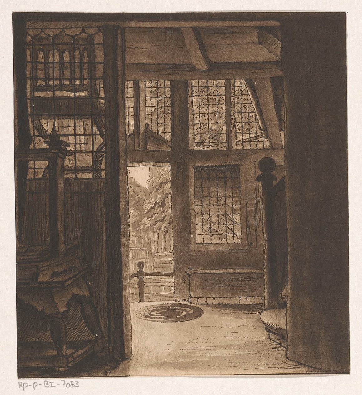 Interiör av Rembrandts hus av Friedrich Christoph Dietrich