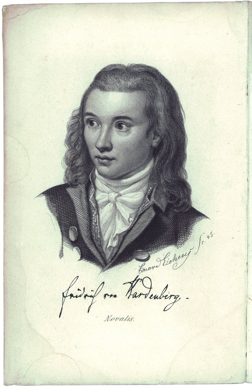 Porträtt av poeten Novalis 1772-1801, 1845 av Friedrich Eduard Eichens