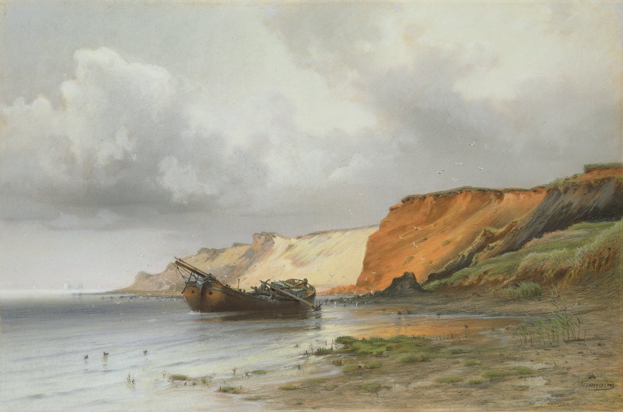 Vraket av en segelbåt vid ön Rugen, c.1890 av Friedrich Emil Neumann