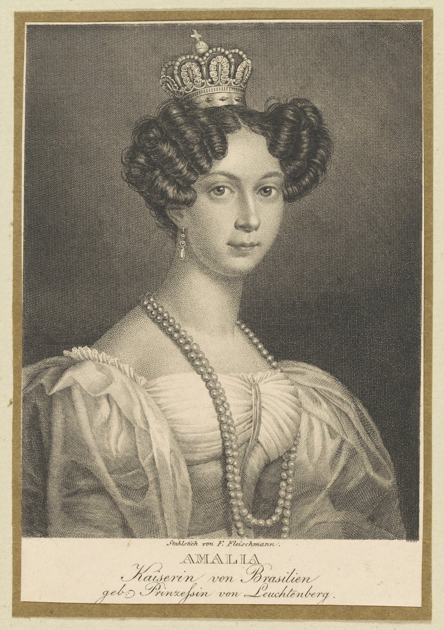 Amélie av Leuchtenberg 1812-1873, kejsarinna av Brasilien, 1830. av Friedrich Fleischmann
