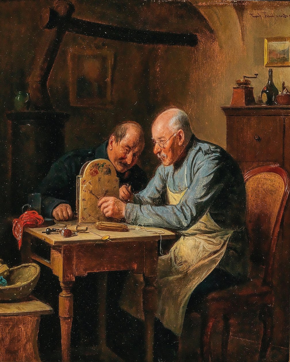 Tyska: Ein schweres Problem (der Uhrmacher) Ett svårt problem (urmakaren) av Friedrich Friedlander
