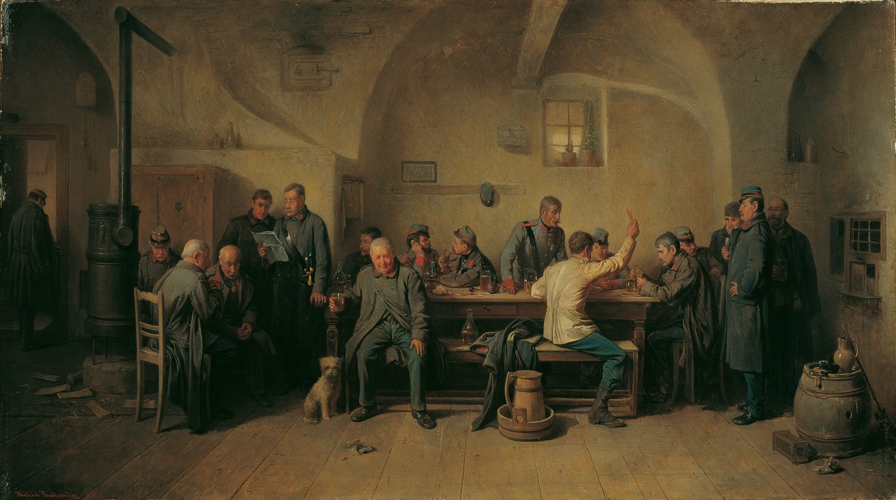 Soldater i matsalen av Friedrich Friedländer Ritter von Malheim