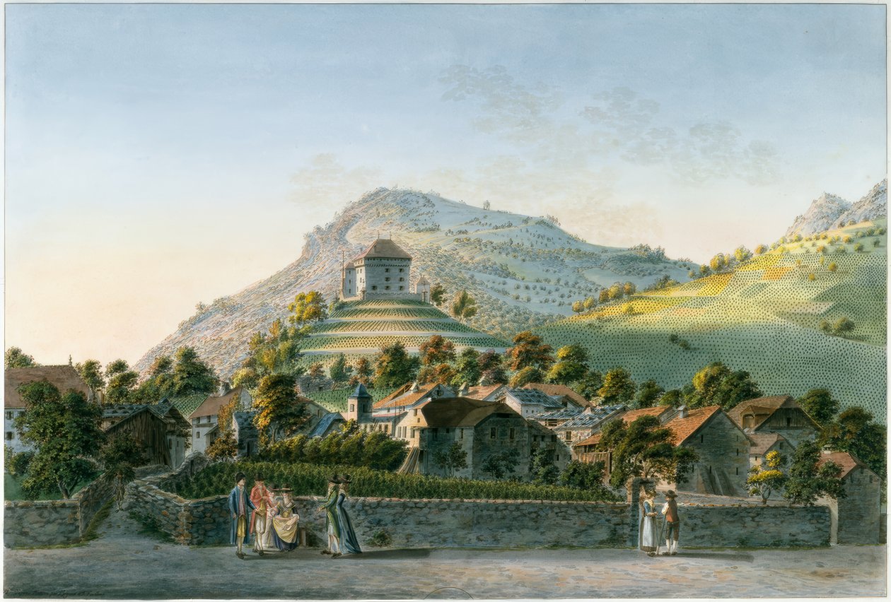 Byn Clarens från sjösidan av Friedrich Georg Wexelberg