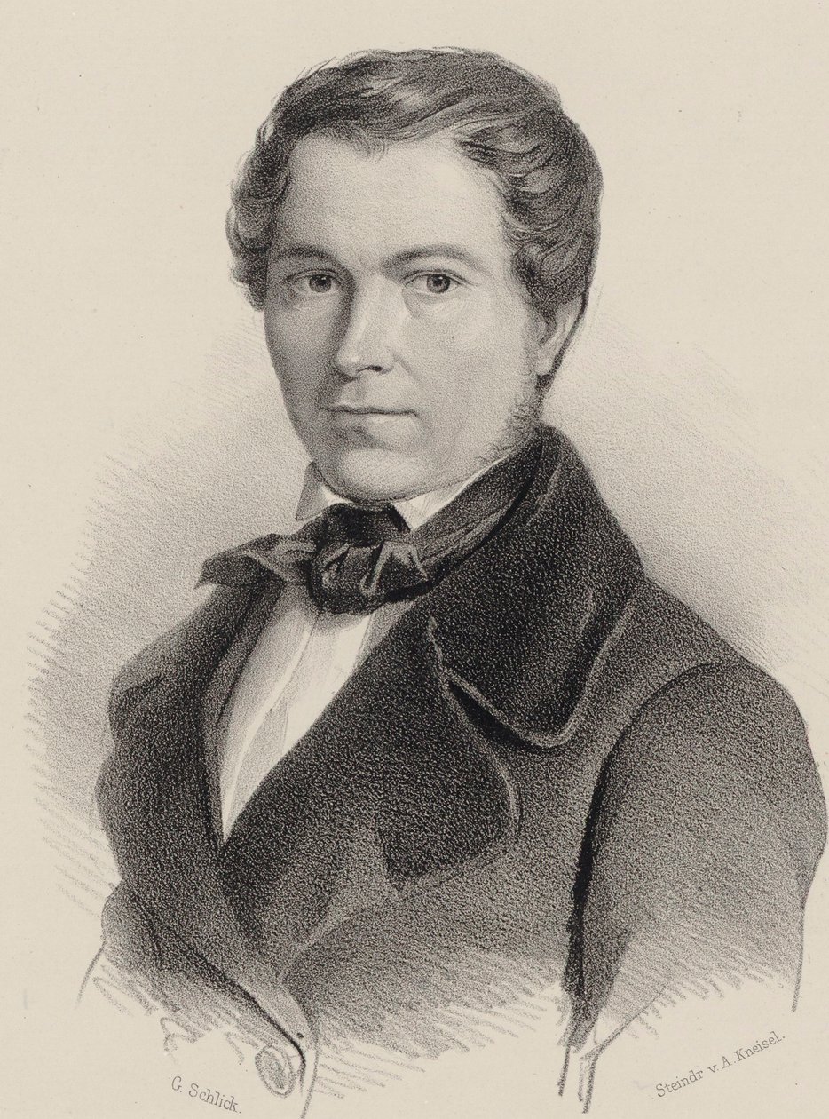 Porträtt av violinisten och kompositören Joseph Labitzky 1802-1881, 1840. av Friedrich Gustav Schlick