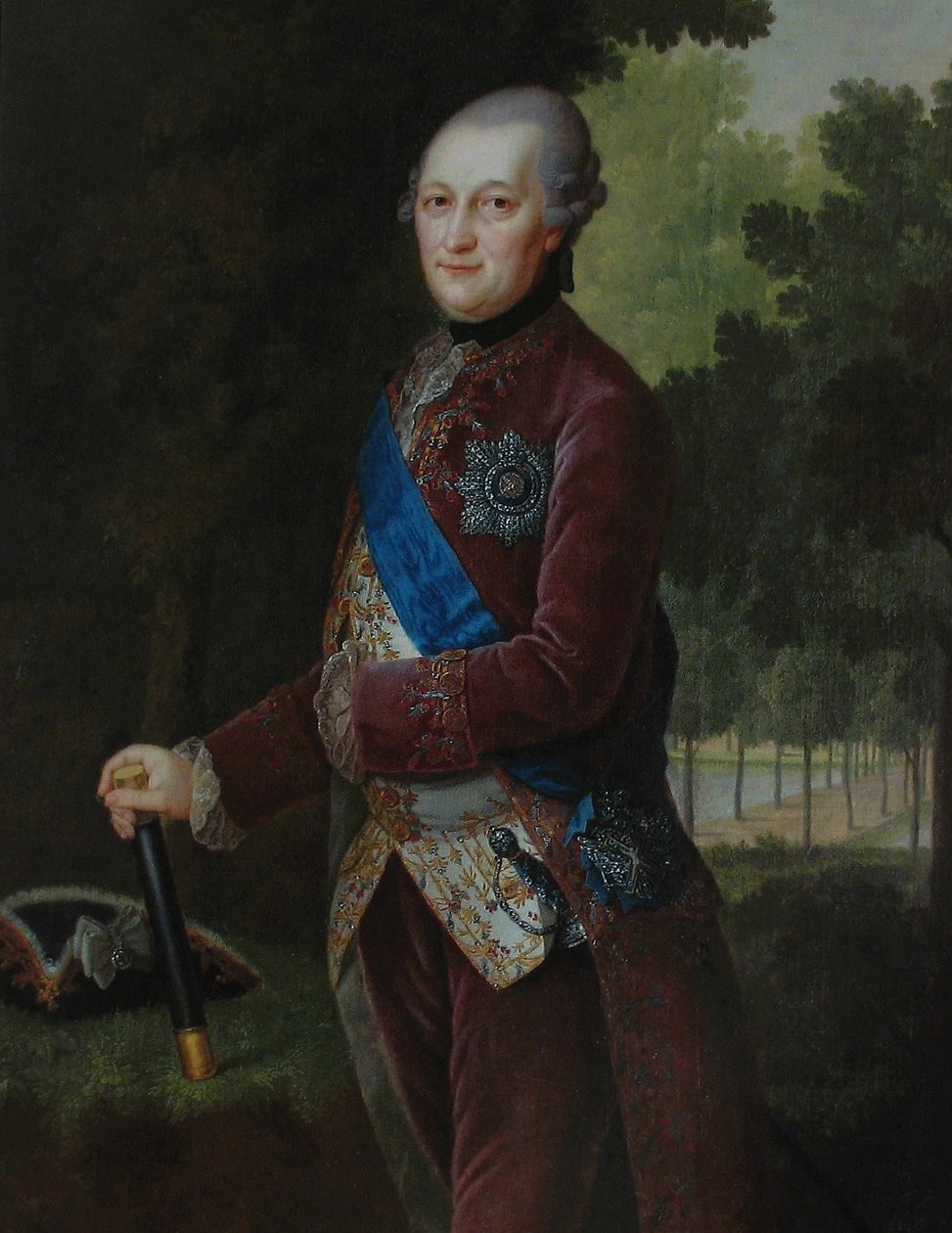 Porträtt av Peter von Biron 1724-1800, hertig av Kurland och Semigallia, 1781 av Friedrich Hartmann Barisien