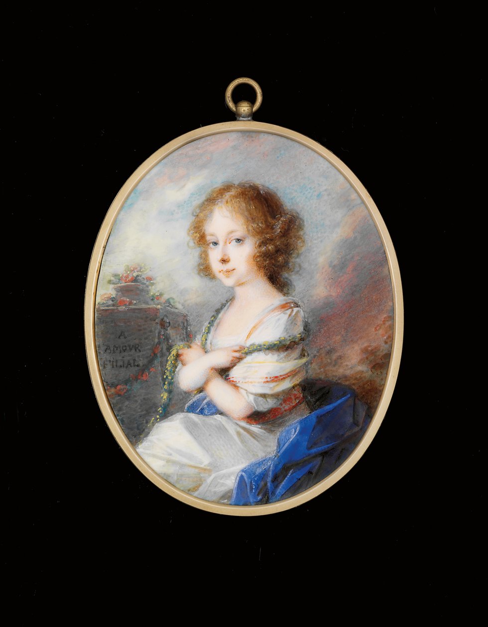 Grevinnan Molly Zichy-Ferraris (pigment på elfenben i förgylld metallram) av Friedrich Heinrich Fuger
