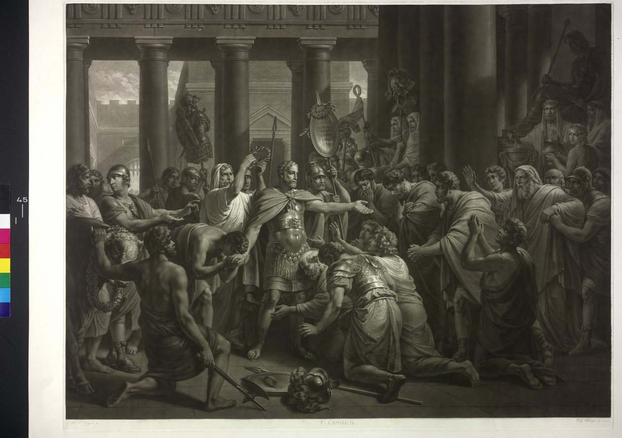 Från den romerska historien (Livy Camillus är till den starka mannen överklagande av Friedrich Heinrich Fuger