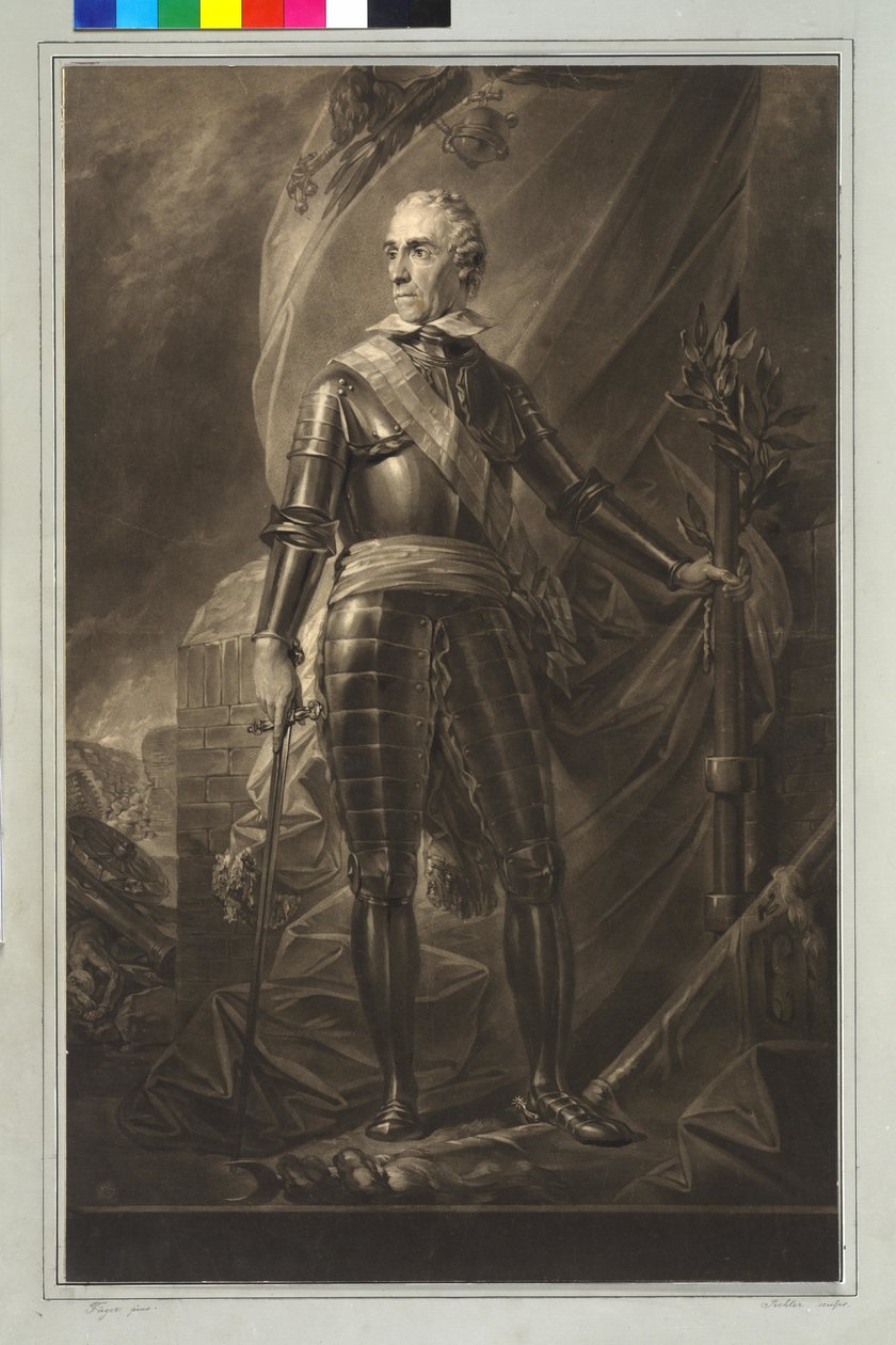 Gideon Ernst baron von Loudon (mezzotint) av Friedrich Heinrich Fuger