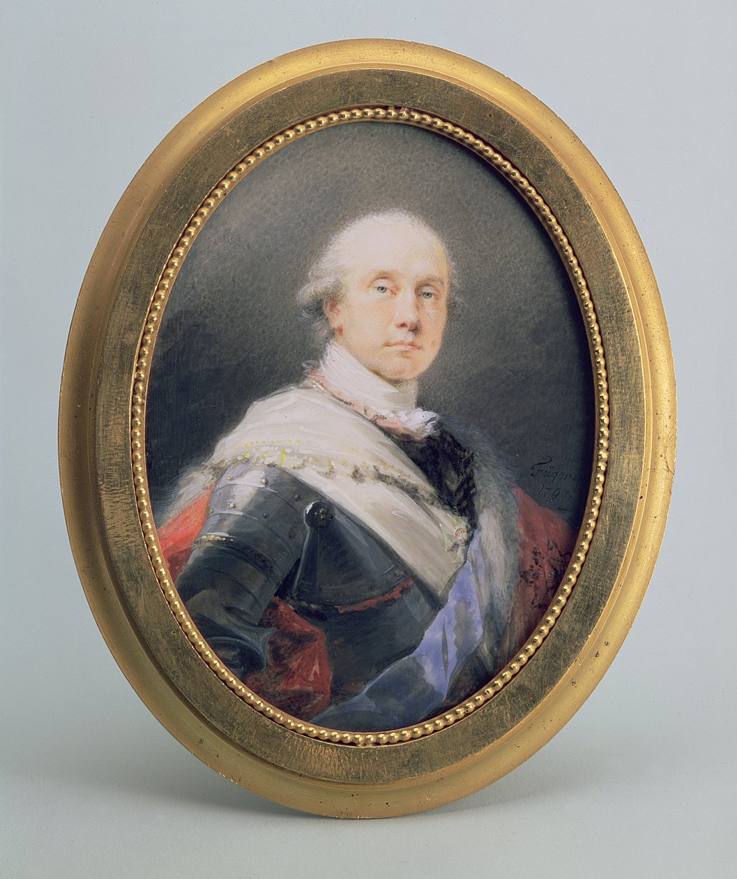 Porträtt av prins Charles Nicholas Othon av Nassau-Siegen, 1790 (wc och gouache på elfenben) av Friedrich Heinrich Fuger