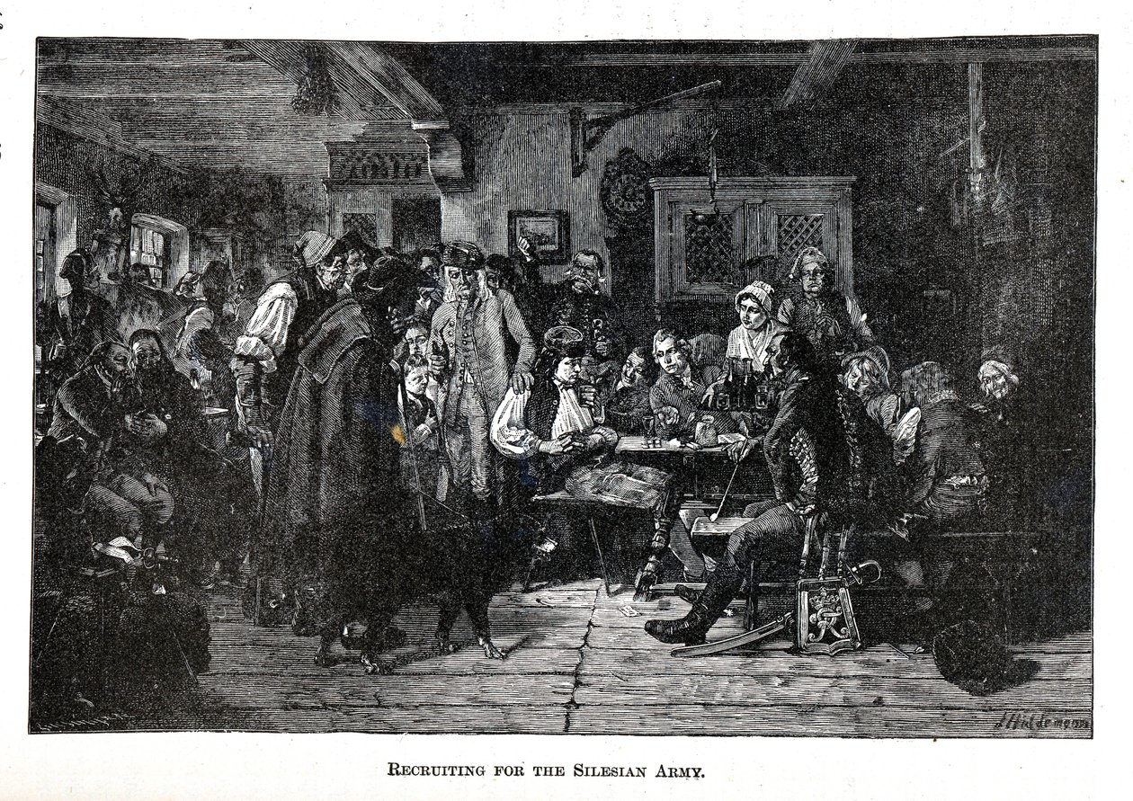 Rekrytering till den schlesiska armén, 1882 av Friedrich Hiddemann