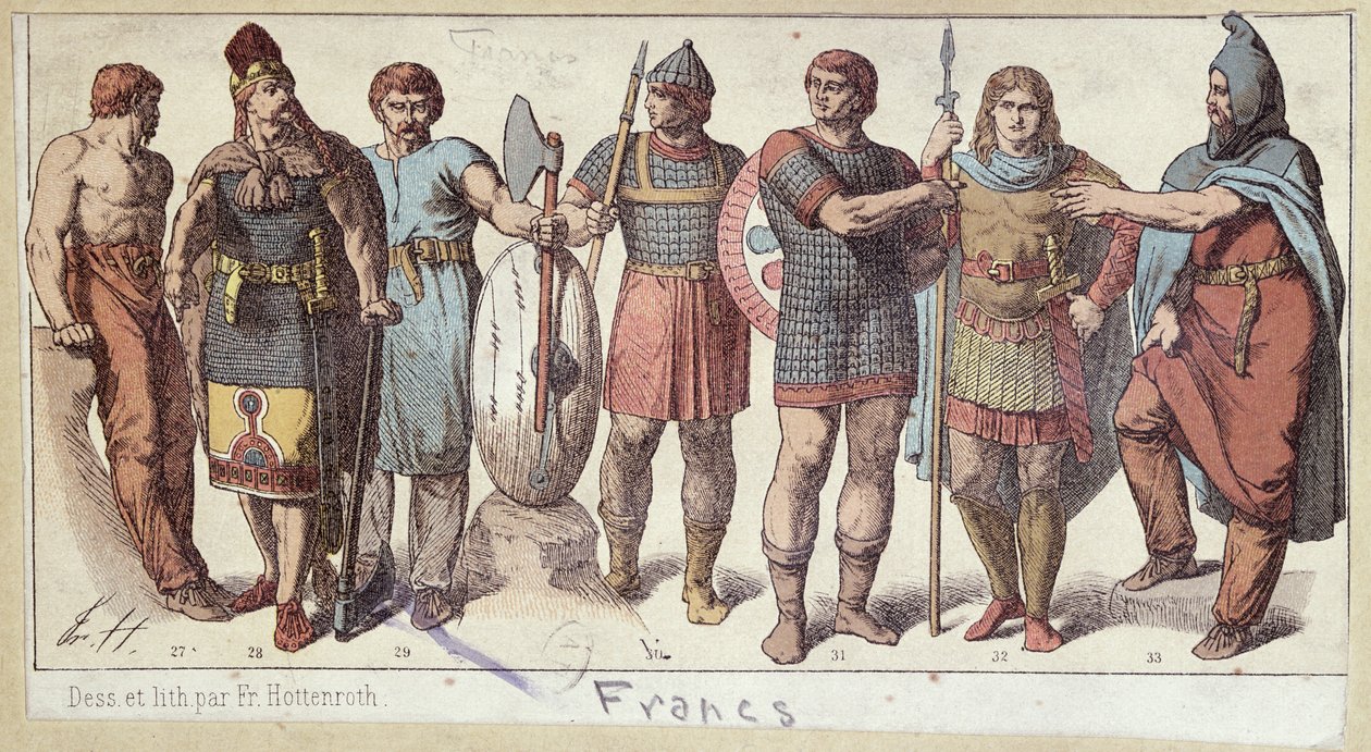 Frankiska soldaters dräkter, ca 1880 av Friedrich Hottenroth