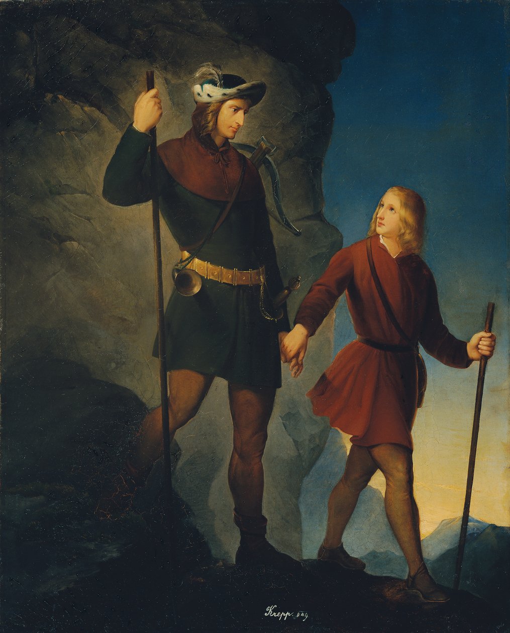 Kejsar Maximilian I:s frälsning från Martinswand av Friedrich Krepp