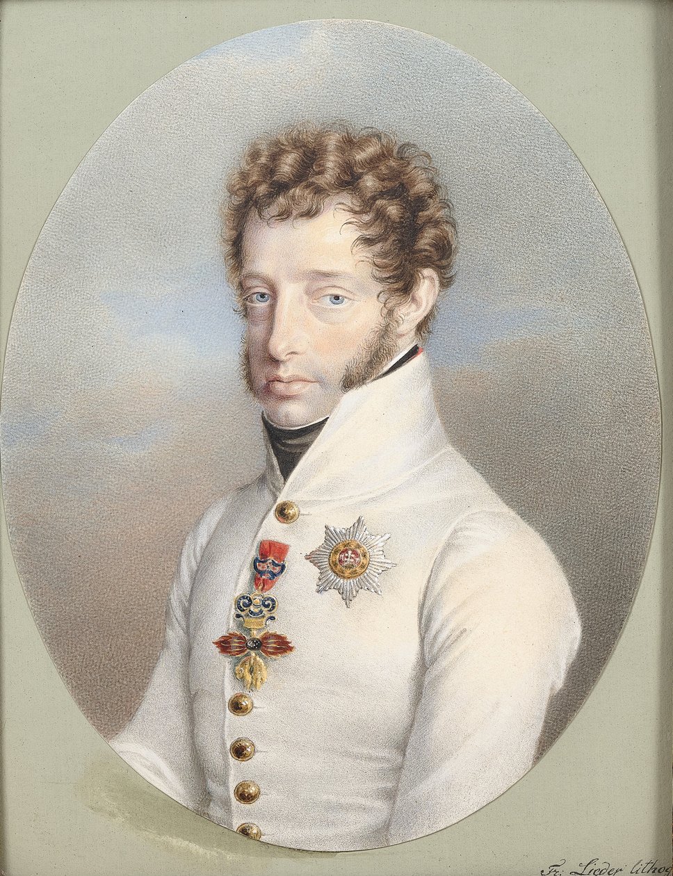Ärkehertig Ludwig Lieder Litho färglagd av Friedrich Lieder