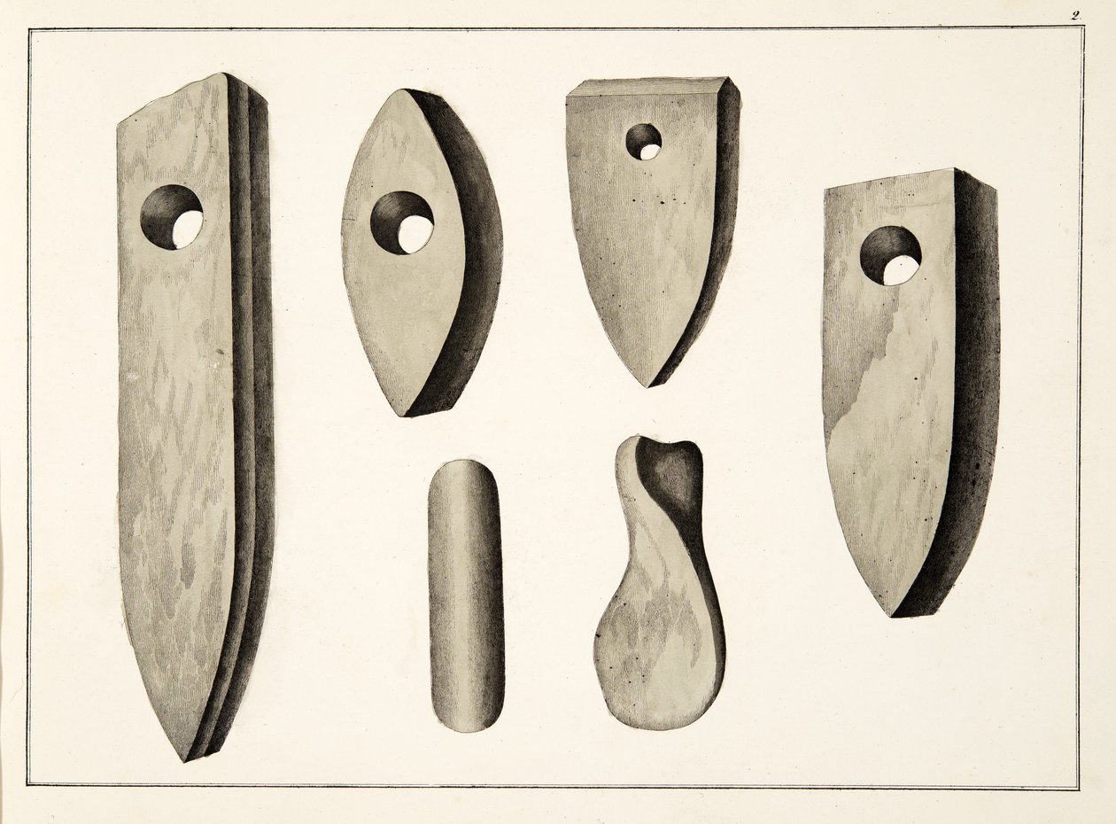 Stenvapen, plåt från A History of the Development and Customs of Chivalry, av Dr Franz Kottenkamp, utgiven av Carl Hoffmann, 1842 av Friedrich Martin von Reibisch