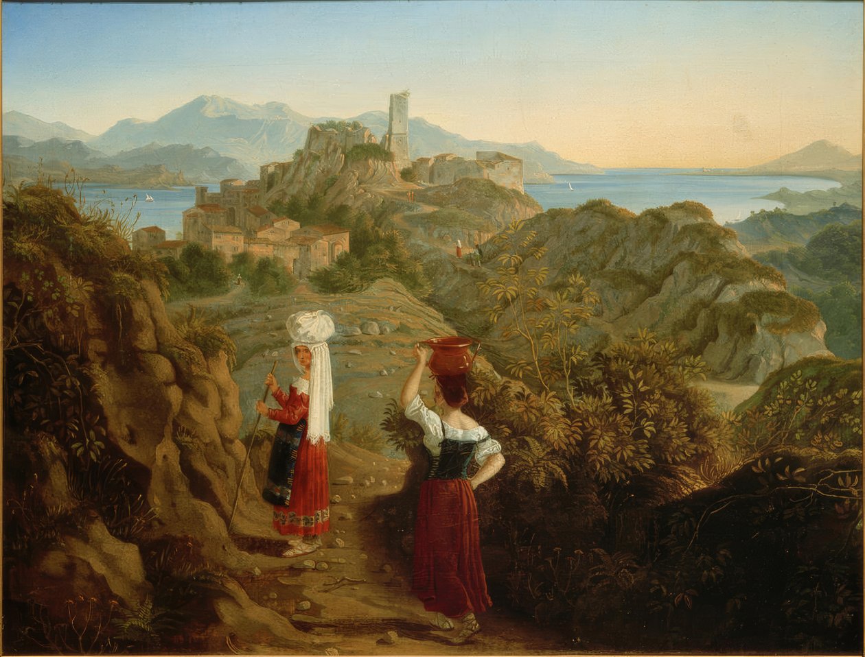 Idealiskt italienskt landskap av Friedrich Nerly