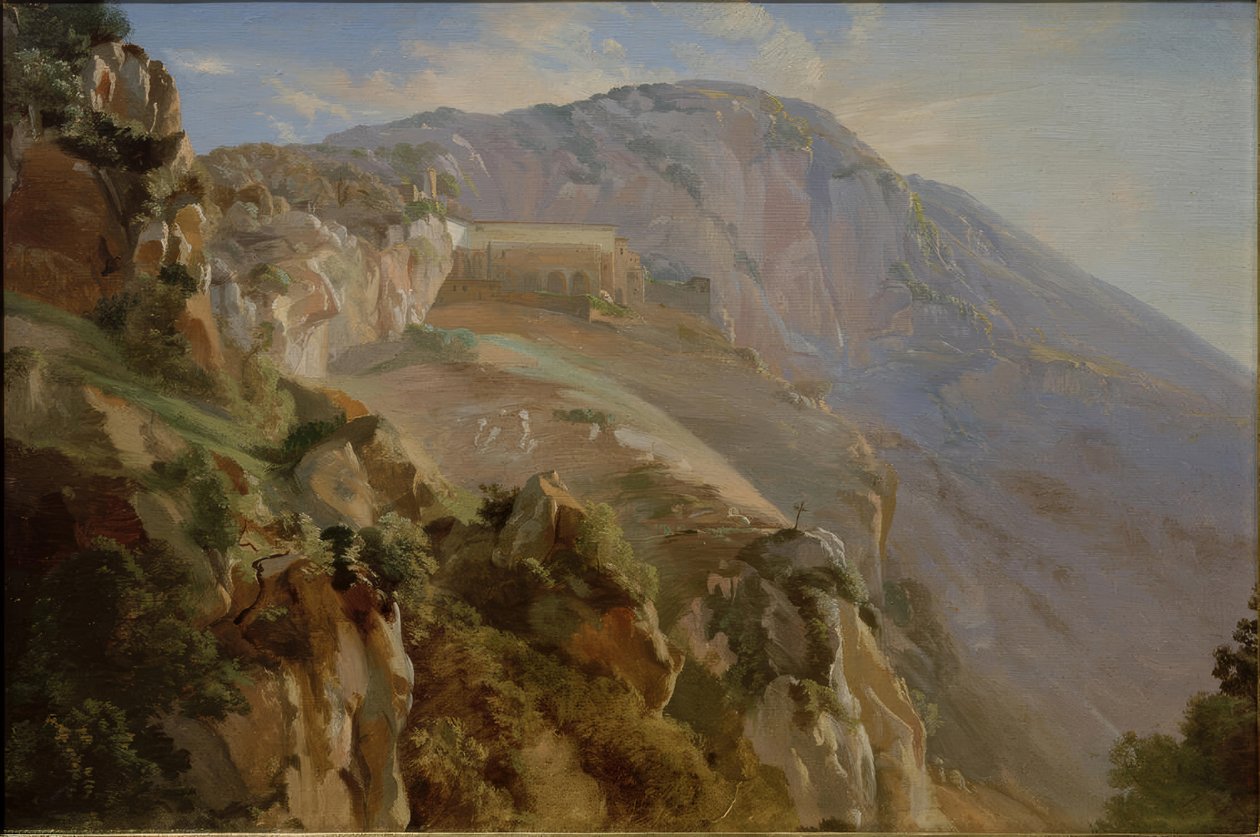 Kloster i bergen nära Subiaco av Friedrich Nerly