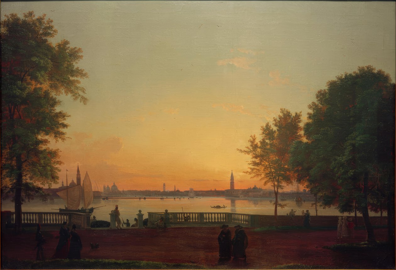 Utsikt över Venedig från Giardini Pubblici av Friedrich Nerly