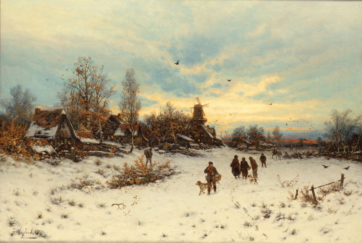En vintersolnedgång av Friedrich Nicolai Joseph Heydendahl