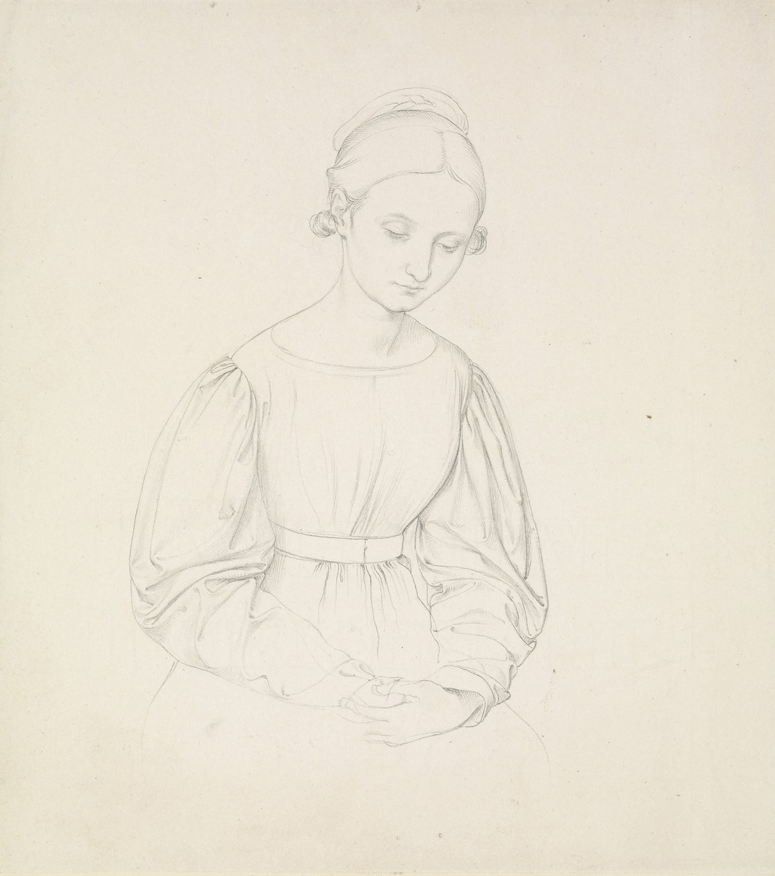 Porträtt av konstnärens fru, Nina, ca. 1830 (grafit på papper) av Friedrich Overbeck