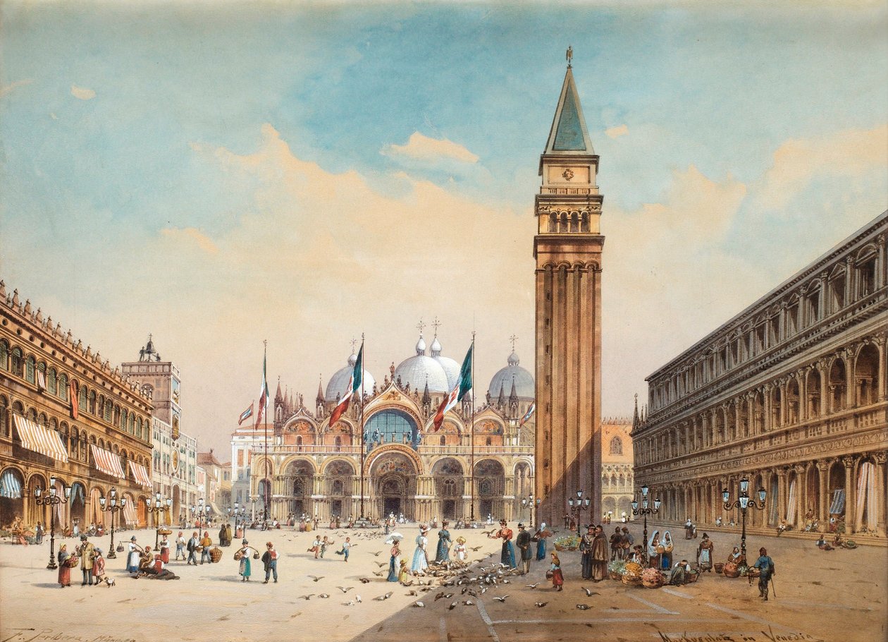 Piazza di San Marco, Venedig av Friedrich Perlberg av Friedrich Perlberg