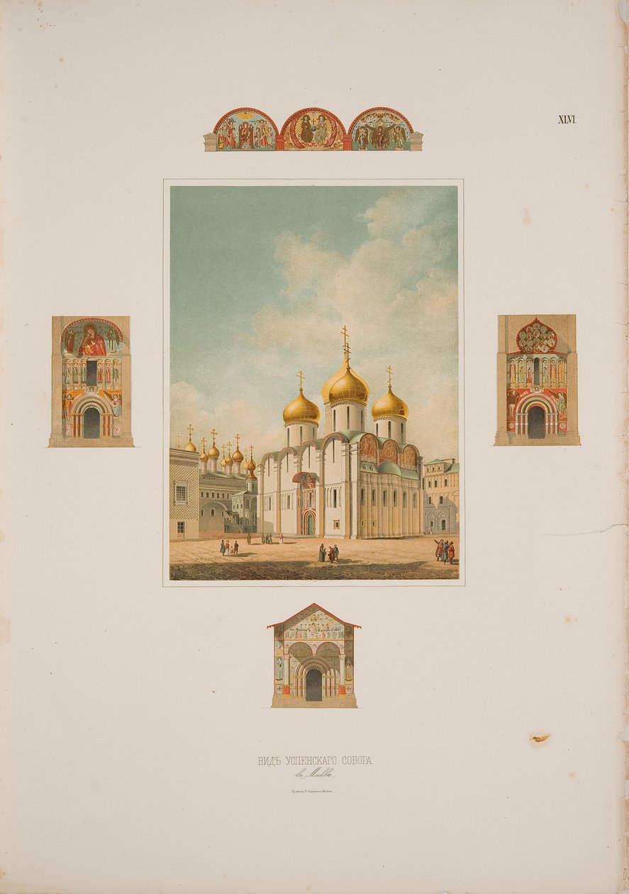 Dormitionskatedralen i Kreml i Moskva, 1850 av Friedrich Richter