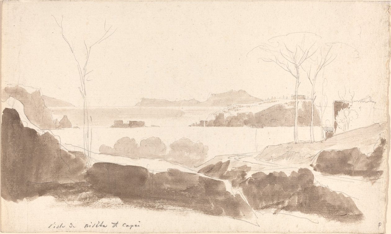 Utsikt över öarna Nisida och Capri av Friedrich Salathé