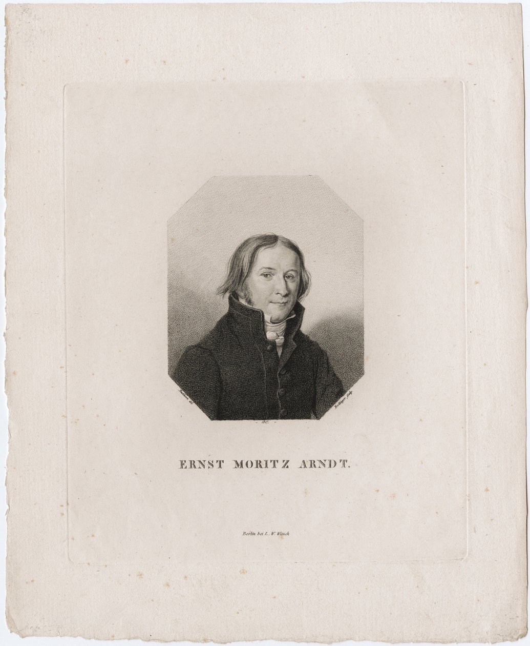 Porträtt av Ernst Moritz Arndt, 1817 av Friedrich Wilhelm Bollinger